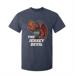 Funny Cryptid Sports T Shirt For Kid Jersey Devil Playing Basketball TS12 Navy Print Your Wear