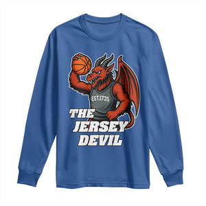 Funny Cryptid Sports Long Sleeve Shirt Jersey Devil Playing Basketball TS12 Royal Blue Print Your Wear