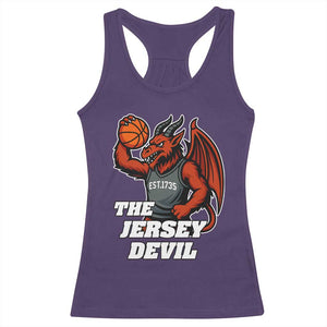 Funny Cryptid Sports Racerback Tank Top Jersey Devil Playing Basketball TS12 Purple Print Your Wear