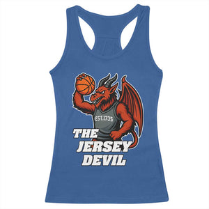 Funny Cryptid Sports Racerback Tank Top Jersey Devil Playing Basketball TS12 Royal Blue Print Your Wear
