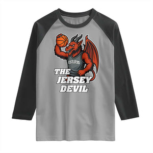 Funny Cryptid Sports Raglan Shirt Jersey Devil Playing Basketball TS12 Sport Gray Black Print Your Wear