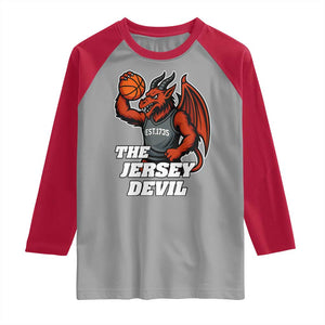 Funny Cryptid Sports Raglan Shirt Jersey Devil Playing Basketball TS12 Sport Gray Red Print Your Wear