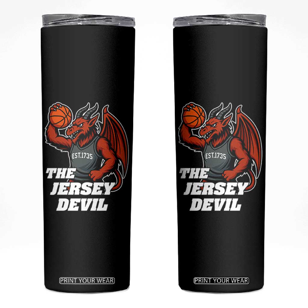 Funny Cryptid Sports Skinny Tumbler Jersey Devil Playing Basketball TS12 Black Print Your Wear