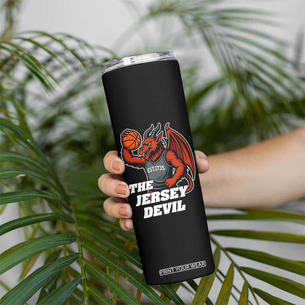 Funny Cryptid Sports Skinny Tumbler Jersey Devil Playing Basketball TS12 Print Your Wear