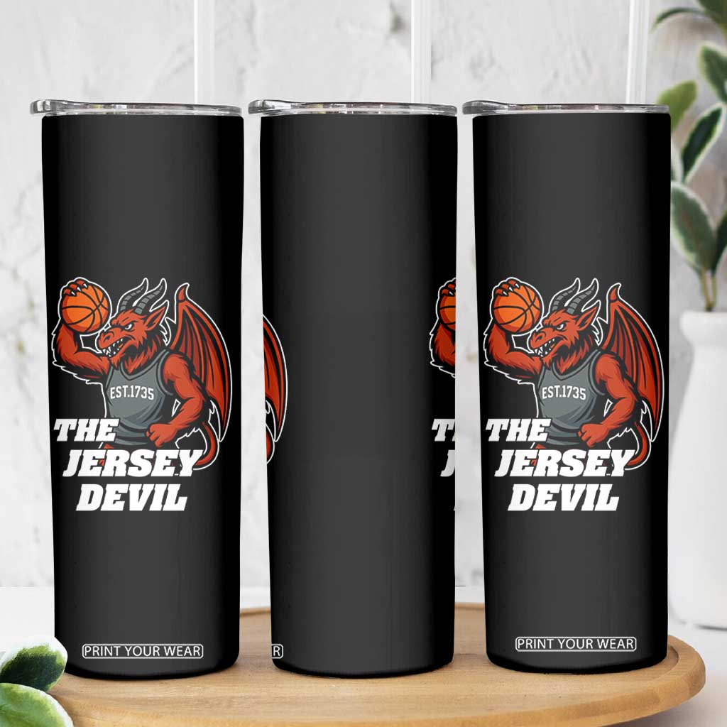 Funny Cryptid Sports Skinny Tumbler Jersey Devil Playing Basketball TS12 Print Your Wear