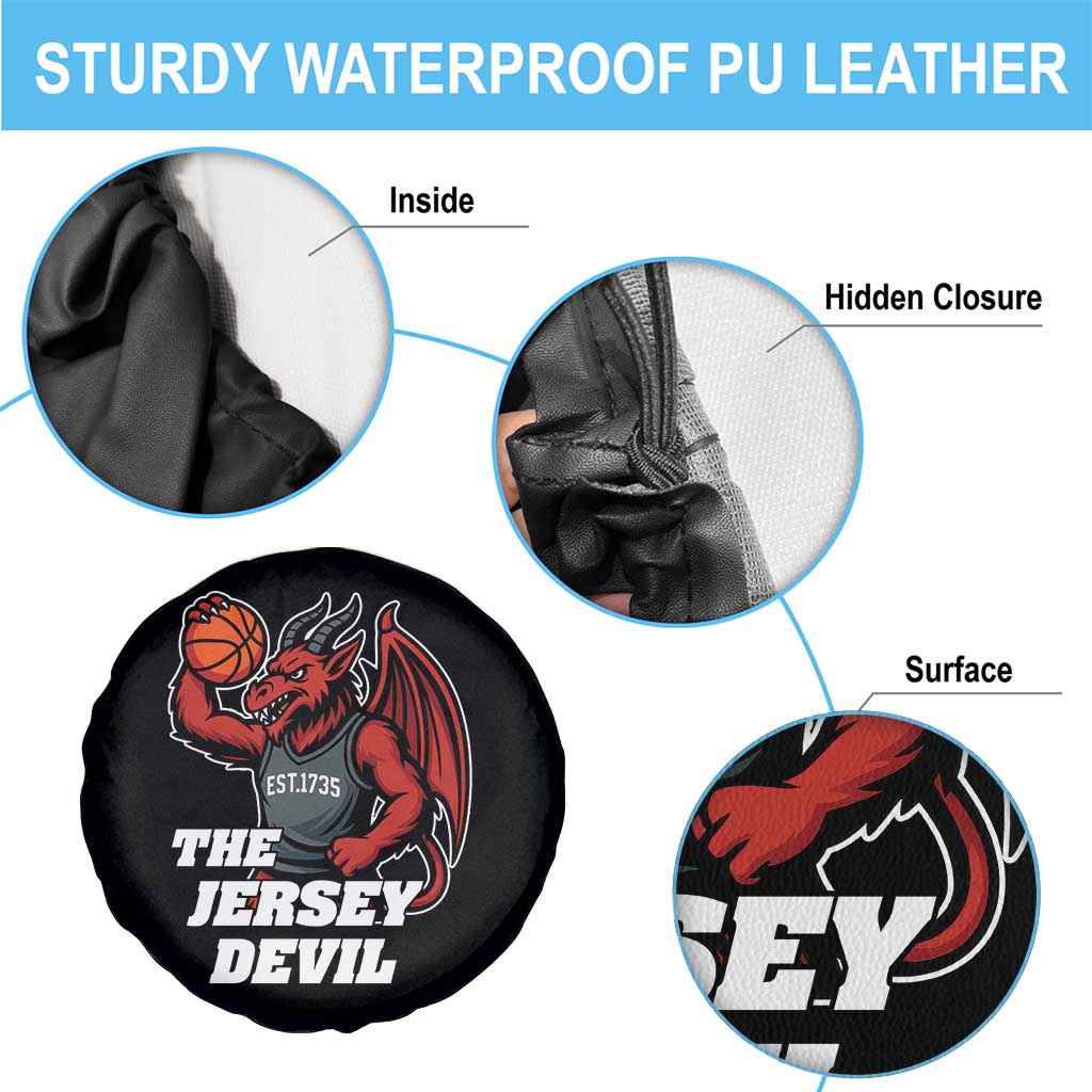 Funny Cryptid Sports Spare Tire Cover Jersey Devil Playing Basketball TS12 Print Your Wear