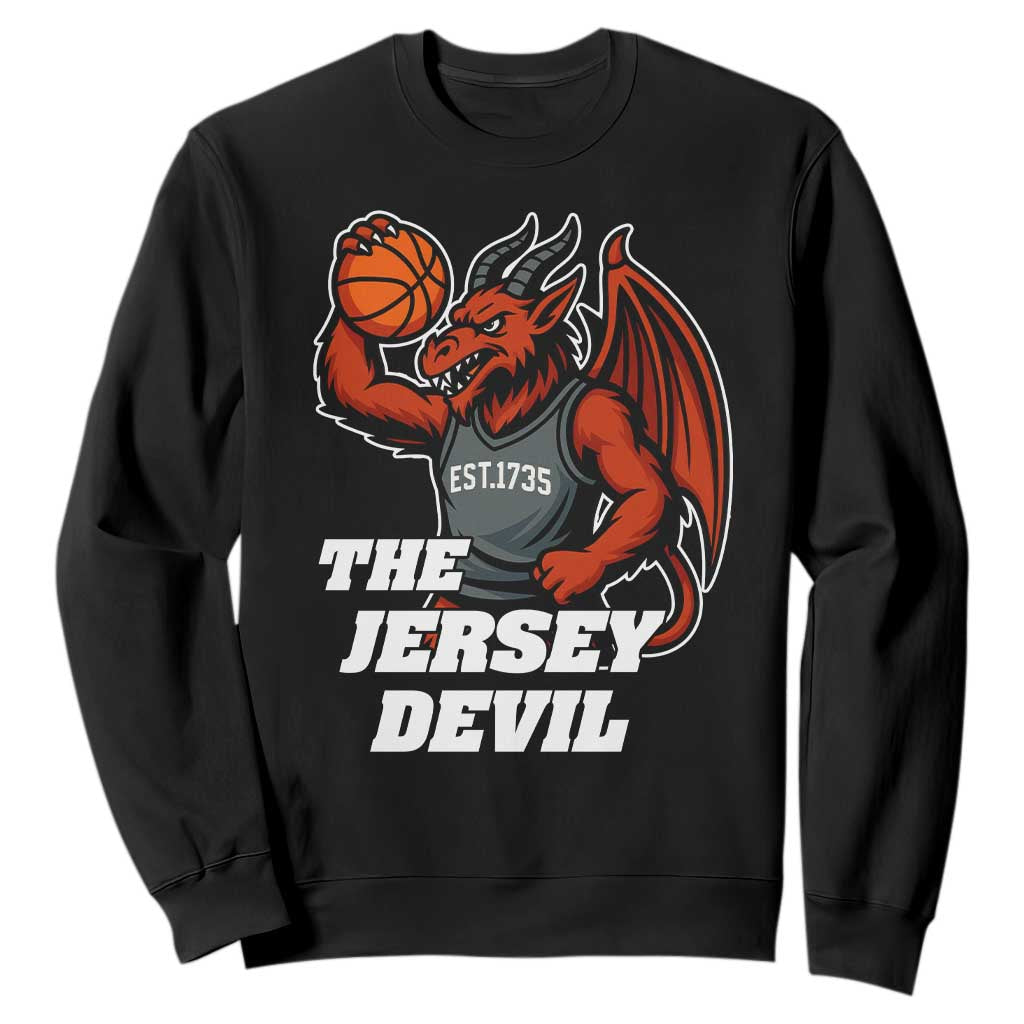 Funny Cryptid Sports Sweatshirt Jersey Devil Playing Basketball TS12 Black Print Your Wear