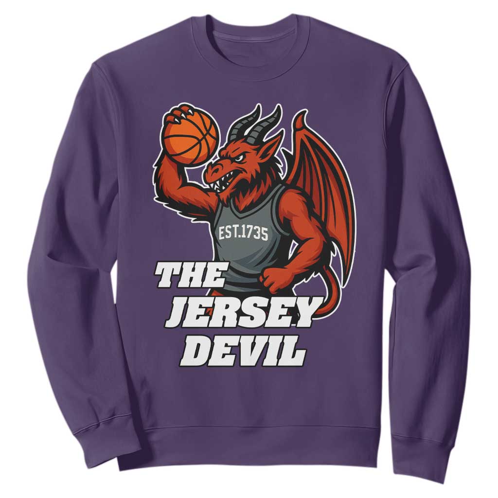 Funny Cryptid Sports Sweatshirt Jersey Devil Playing Basketball TS12 Purple Print Your Wear