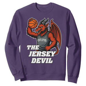 Funny Cryptid Sports Sweatshirt Jersey Devil Playing Basketball TS12 Purple Print Your Wear
