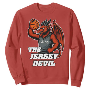Funny Cryptid Sports Sweatshirt Jersey Devil Playing Basketball TS12 Red Print Your Wear
