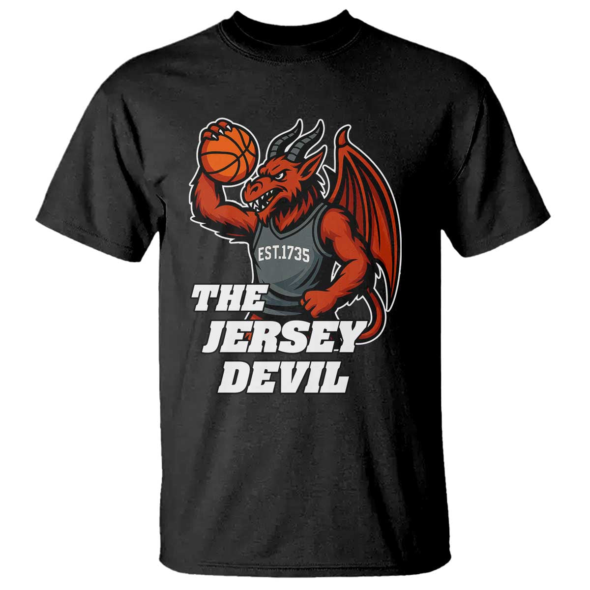 Funny Cryptid Sports T Shirt Jersey Devil Playing Basketball TS12 Black Print Your Wear