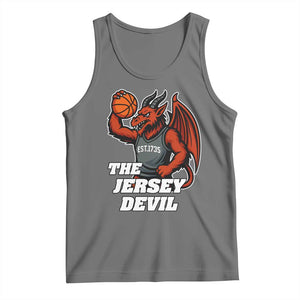 Funny Cryptid Sports Tank Top Jersey Devil Playing Basketball TS12 Black Heather Print Your Wear
