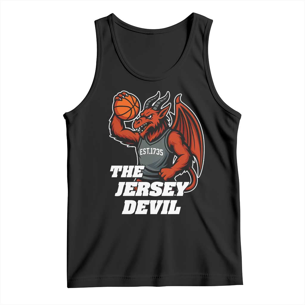 Funny Cryptid Sports Tank Top Jersey Devil Playing Basketball TS12 Black Print Your Wear