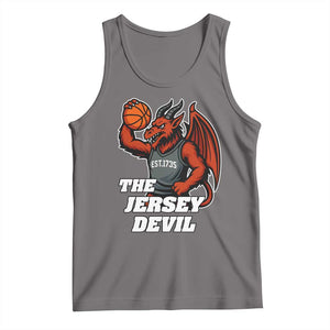 Funny Cryptid Sports Tank Top Jersey Devil Playing Basketball TS12 Deep Heather Print Your Wear