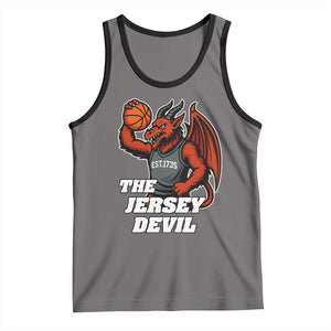 Funny Cryptid Sports Tank Top Jersey Devil Playing Basketball TS12 Deep Heather Black Print Your Wear