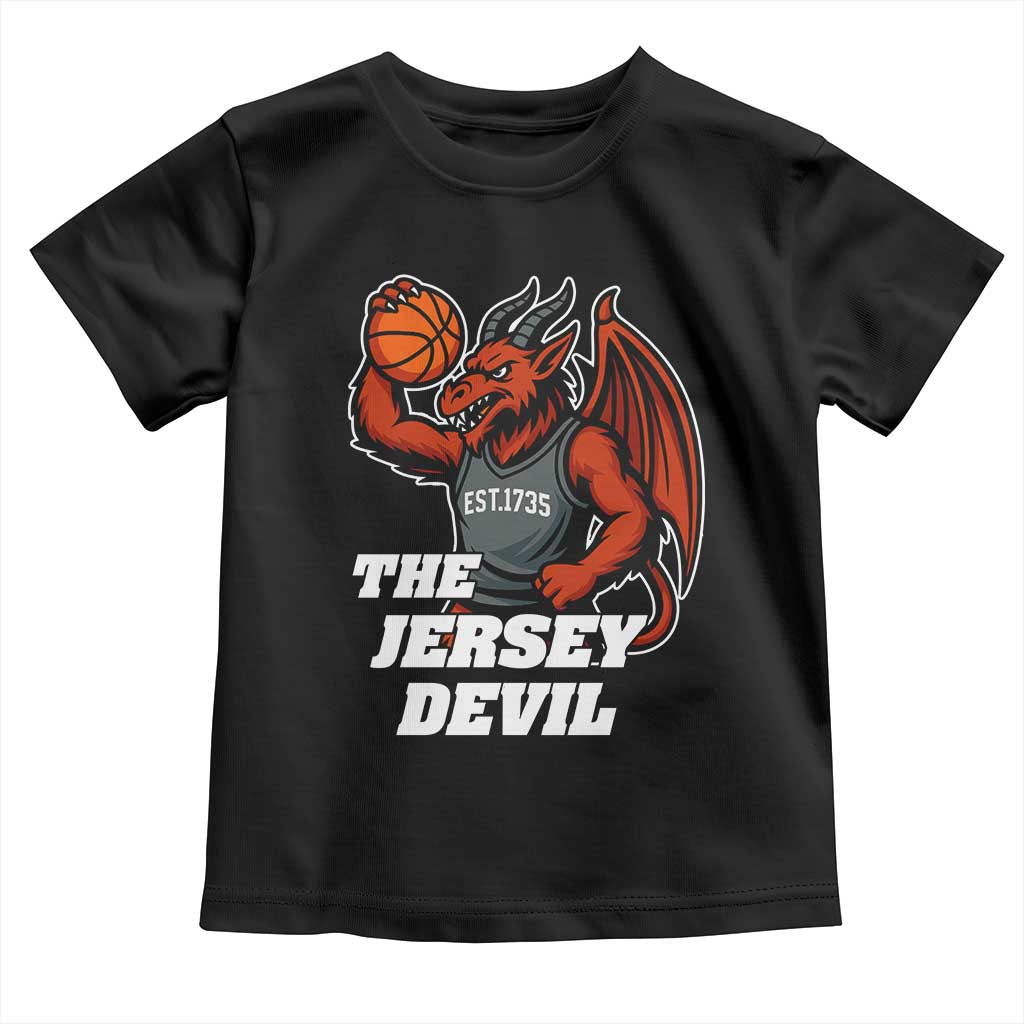 Funny Cryptid Sports Toddler T Shirt Jersey Devil Playing Basketball TS12 Black Print Your Wear