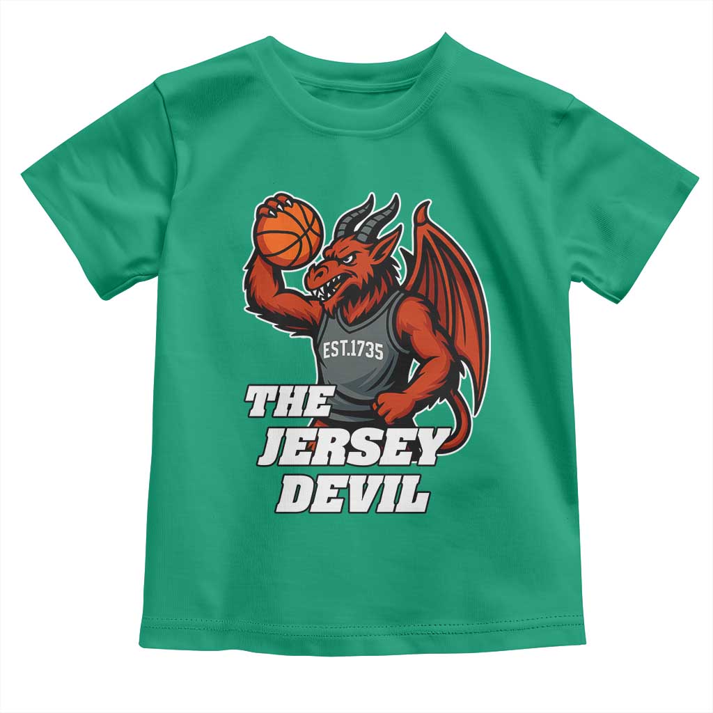 Funny Cryptid Sports Toddler T Shirt Jersey Devil Playing Basketball TS12 Irish Green Print Your Wear