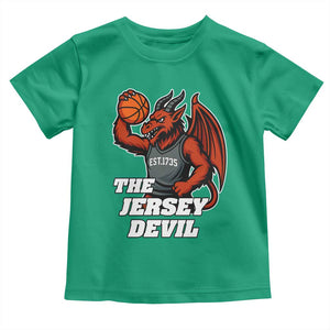 Funny Cryptid Sports Toddler T Shirt Jersey Devil Playing Basketball TS12 Irish Green Print Your Wear