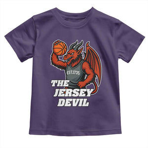 Funny Cryptid Sports Toddler T Shirt Jersey Devil Playing Basketball TS12 Purple Print Your Wear