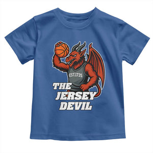 Funny Cryptid Sports Toddler T Shirt Jersey Devil Playing Basketball TS12 Royal Blue Print Your Wear