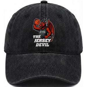 Funny Cryptid Sports Washed Cotton Baseball Cap Jersey Devil Playing Basketball TS12 Print Your Wear