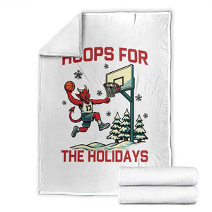 Funny Christmas Basketball Jersey Devil Throw Blanket Hoops For The Holidays TS12 White Print Your Wear