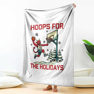 Funny Christmas Basketball Jersey Devil Throw Blanket Hoops For The Holidays TS12 Print Your Wear