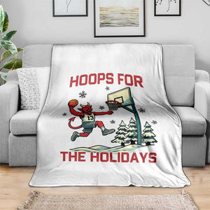 Funny Christmas Basketball Jersey Devil Throw Blanket Hoops For The Holidays TS12 Print Your Wear
