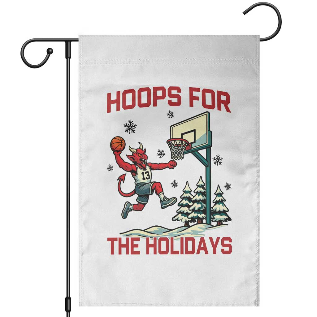 Funny Christmas Basketball Jersey Devil Garden Flag Hoops For The Holidays TS12 White Print Your Wear