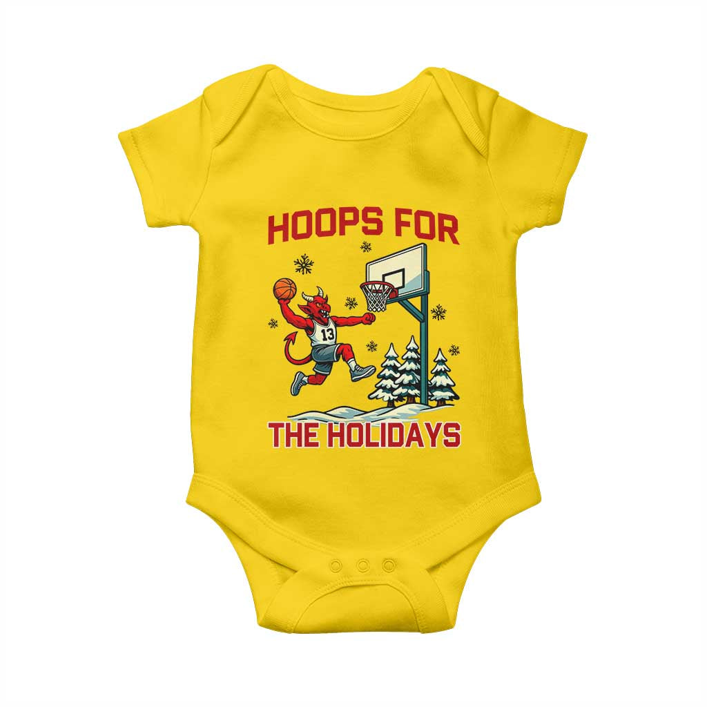 Funny Christmas Basketball Jersey Devil Baby Onesie Hoops For The Holidays TS12 Daisy Print Your Wear