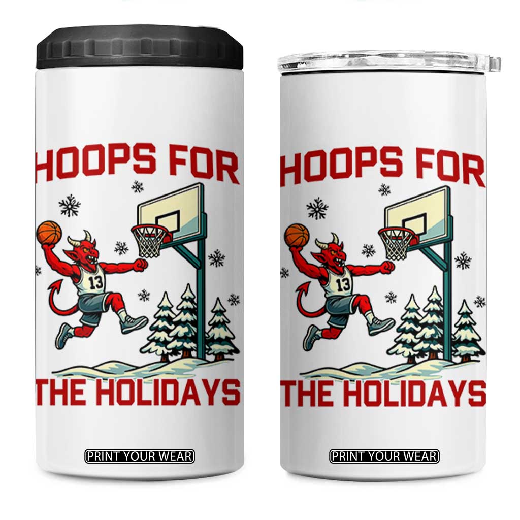 Funny Christmas Basketball Jersey Devil 4 in 1 Can Cooler Tumbler Hoops For The Holidays TS12 One Size: 16 oz White Print Your Wear