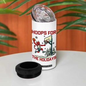 Funny Christmas Basketball Jersey Devil 4 in 1 Can Cooler Tumbler Hoops For The Holidays TS12 Print Your Wear