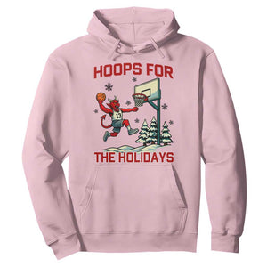 Funny Christmas Basketball Jersey Devil Hoodie Hoops For The Holidays TS12 Light Pink Print Your Wear