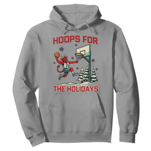 Funny Christmas Basketball Jersey Devil Hoodie Hoops For The Holidays TS12 Sport Gray Print Your Wear