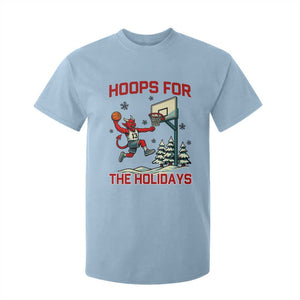 Funny Christmas Basketball Jersey Devil T Shirt For Kid Hoops For The Holidays TS12 Light Blue Print Your Wear