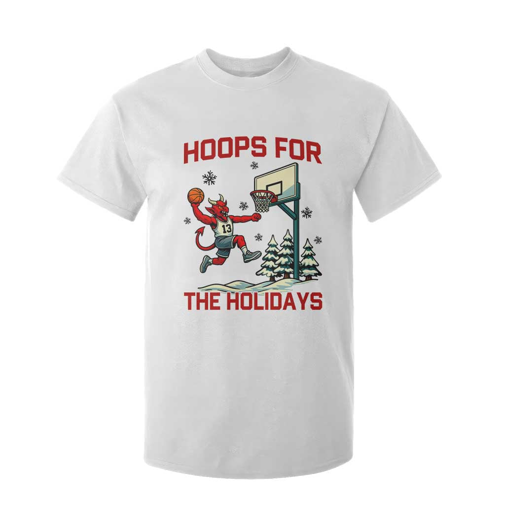 Funny Christmas Basketball Jersey Devil T Shirt For Kid Hoops For The Holidays TS12 White Print Your Wear