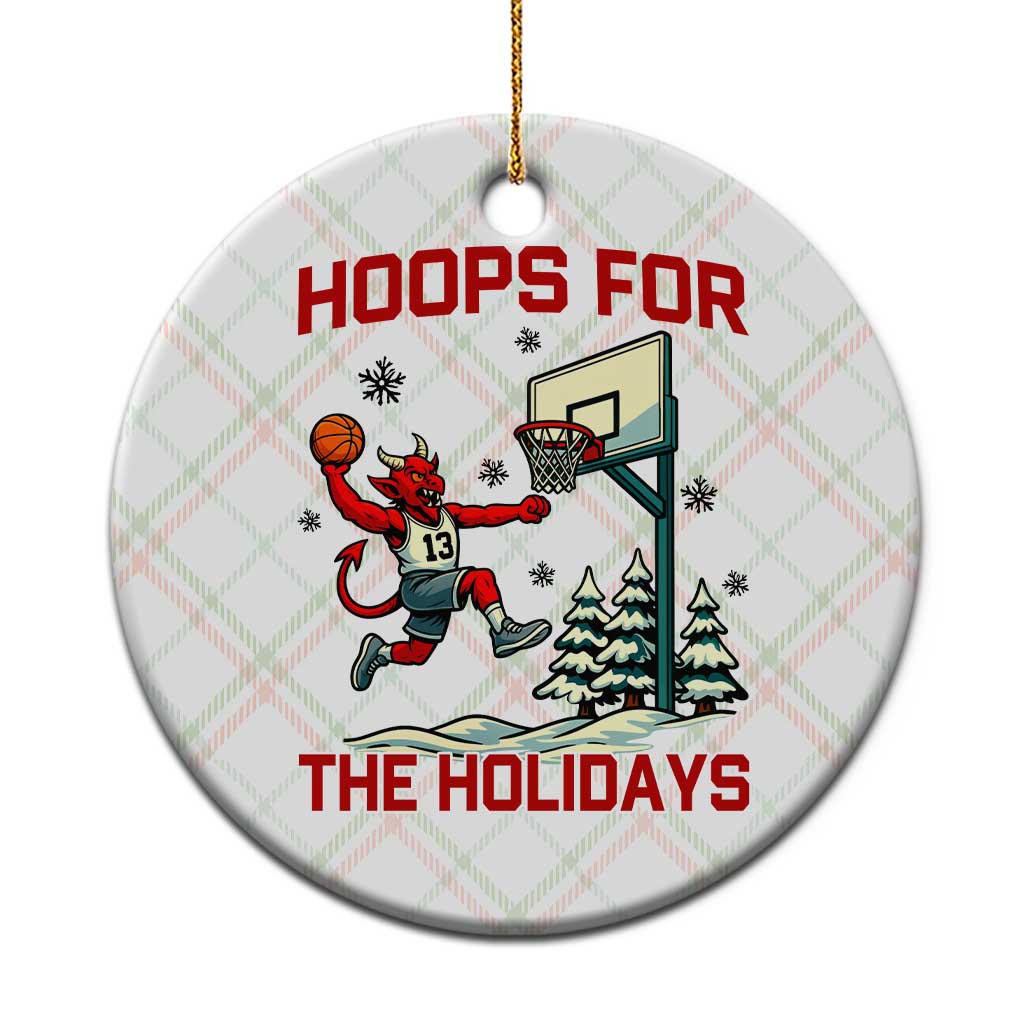 Funny Xmas Basketball Jersey Devil Ceramic Ornament Hoops For The Holidays TS12 1pc Christmas Plaid Print Your Wear