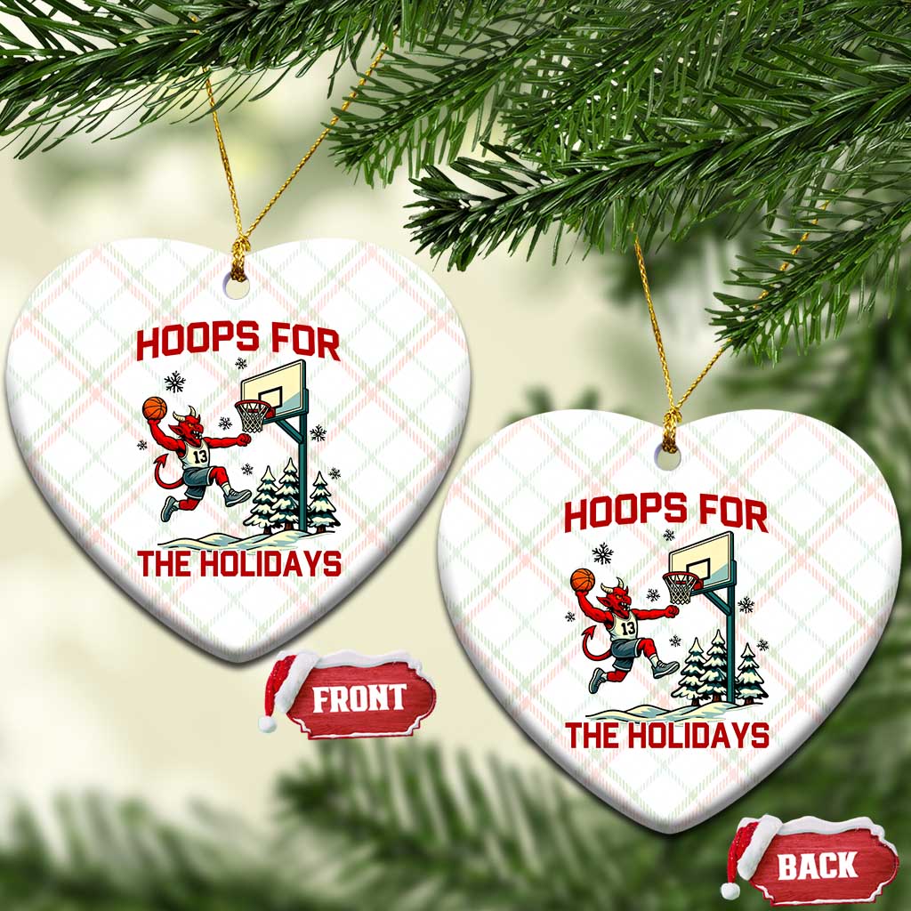 Funny Xmas Basketball Jersey Devil Ceramic Ornament Hoops For The Holidays TS12 Print Your Wear