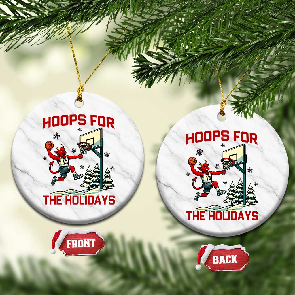 Funny Xmas Basketball Jersey Devil Ceramic Ornament Hoops For The Holidays TS12 1pc White Marble Print Your Wear