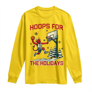 Funny Christmas Basketball Jersey Devil Long Sleeve Shirt Hoops For The Holidays TS12 Daisy Print Your Wear