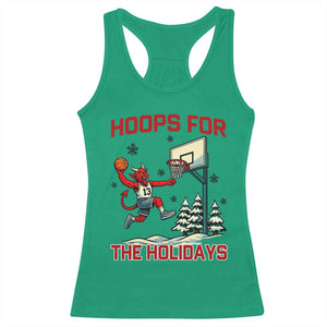 Funny Christmas Basketball Jersey Devil Racerback Tank Top Hoops For The Holidays TS12 Irish Green Print Your Wear