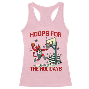 Funny Christmas Basketball Jersey Devil Racerback Tank Top Hoops For The Holidays TS12 Light Pink Print Your Wear