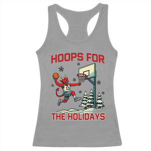 Funny Christmas Basketball Jersey Devil Racerback Tank Top Hoops For The Holidays TS12 Sport Gray Print Your Wear