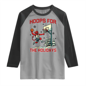 Funny Christmas Basketball Jersey Devil Raglan Shirt Hoops For The Holidays TS12 Sport Gray Black Print Your Wear