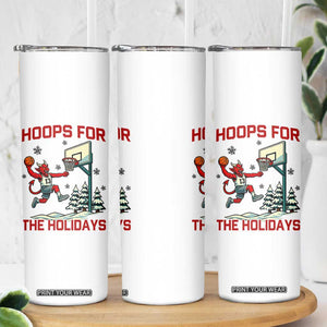 Funny Christmas Basketball Jersey Devil Skinny Tumbler Hoops For The Holidays TS12 Print Your Wear