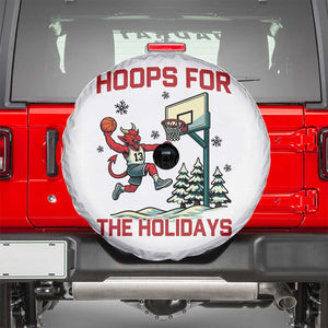 Funny Christmas Basketball Jersey Devil Spare Tire Cover Hoops For The Holidays TS12 White Print Your Wear