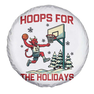 Funny Christmas Basketball Jersey Devil Spare Tire Cover Hoops For The Holidays TS12 Print Your Wear