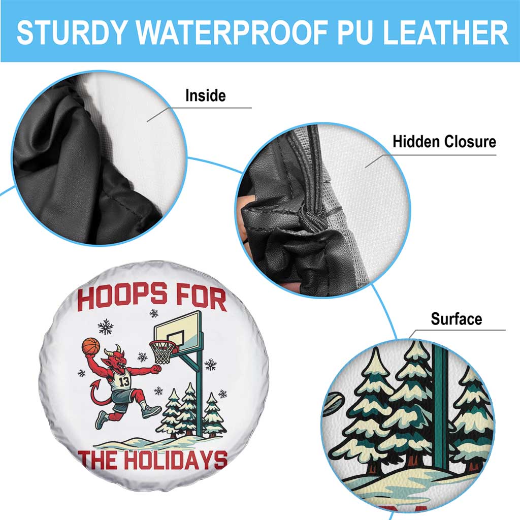 Funny Christmas Basketball Jersey Devil Spare Tire Cover Hoops For The Holidays TS12 Print Your Wear
