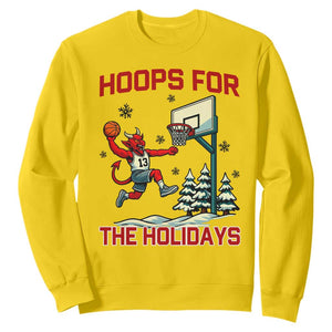 Funny Christmas Basketball Jersey Devil Sweatshirt Hoops For The Holidays TS12 Daisy Print Your Wear