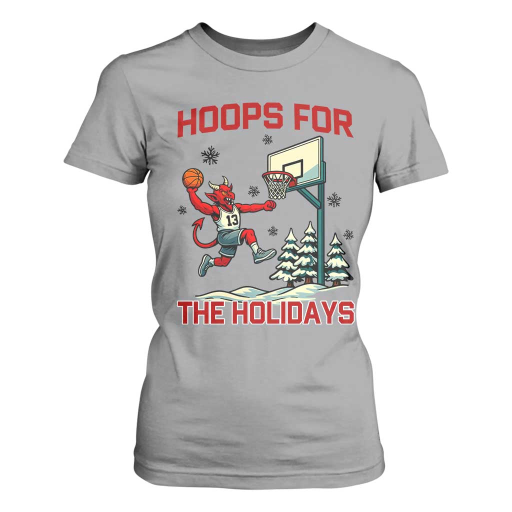 Funny Christmas Basketball Jersey Devil T Shirt For Women Hoops For The Holidays TS12 Sport Gray Print Your Wear
